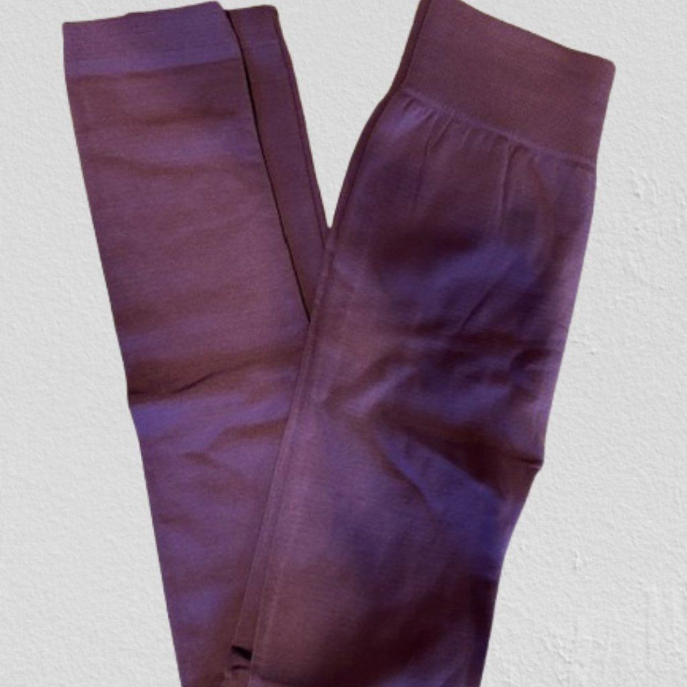 Plum Fuzzy Lined Tights/ Leggings  P6302512X   1X/2X  NWT Boutique